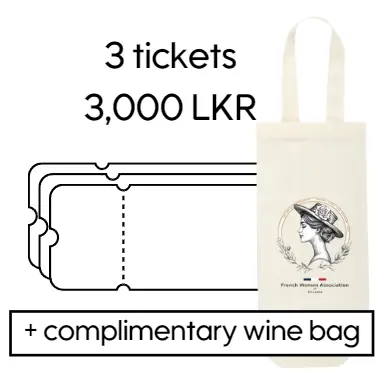 3 tickets + complimentary wine bag