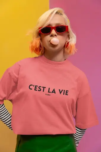 T-shirt C'est La Vie (salmon)